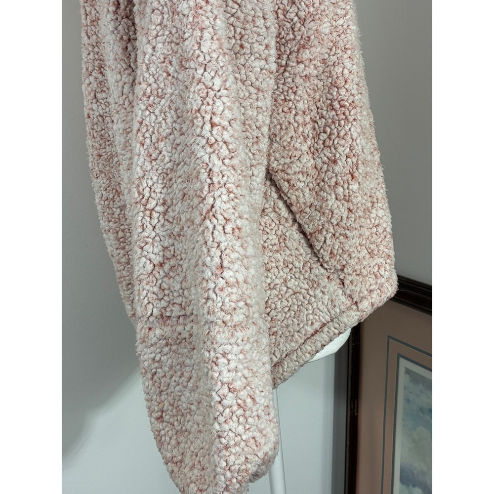 Lululemon Oh So Sherpa Pullover M/L Pink Cream Fleece Funnel Neck - Picture 3 of 7